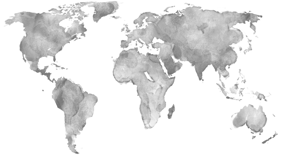 Mapa mundial de acuarela negra