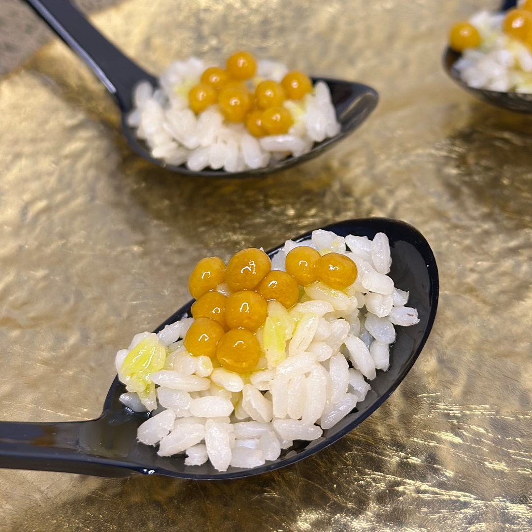 Arroz con perlas de pincho