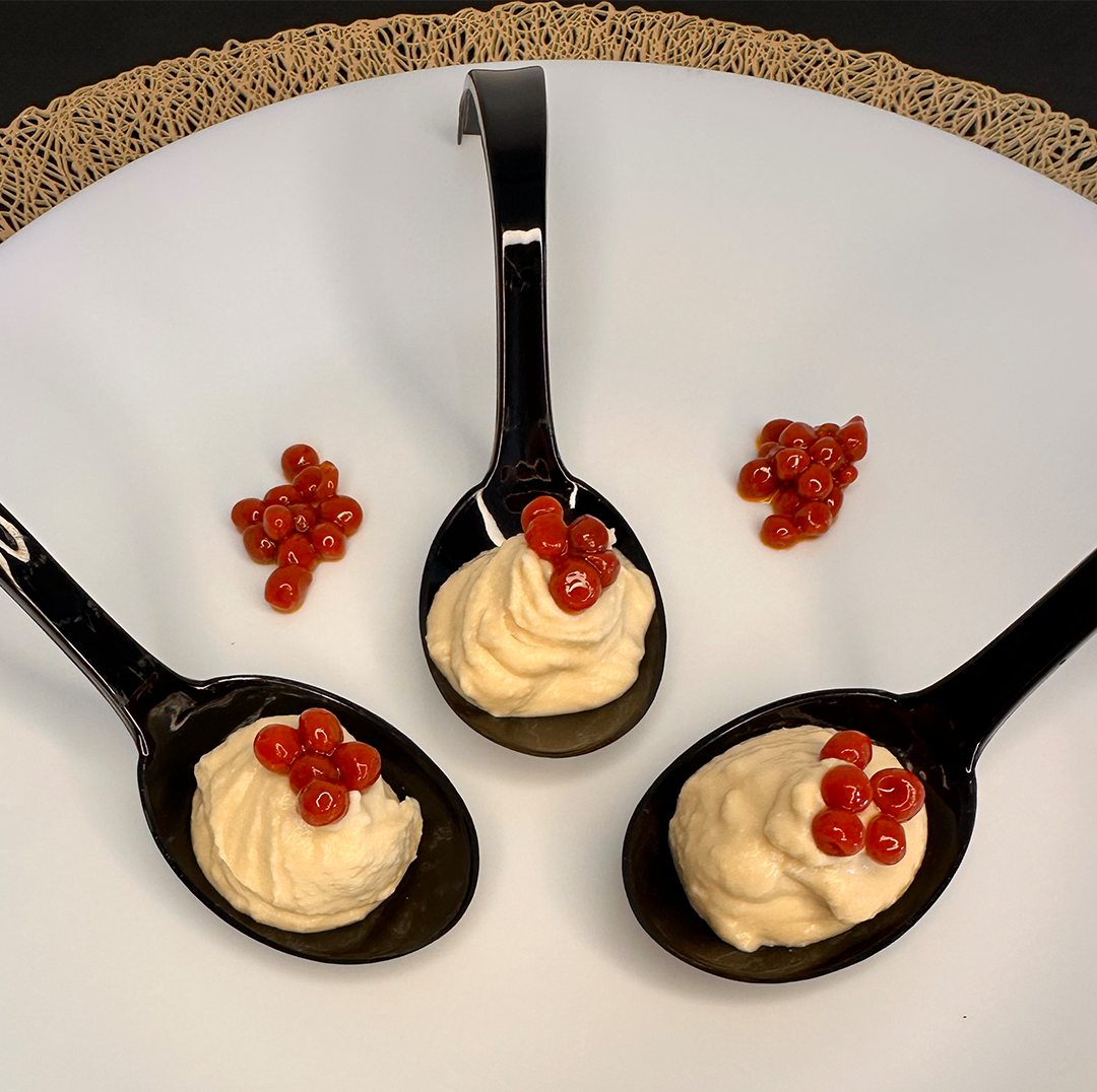humus con perlas de chorizo